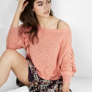 NWT Ruffle sweater with cut out